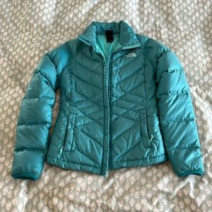 North Face Aconcagua Puffer Jacket, Teal, Size Small